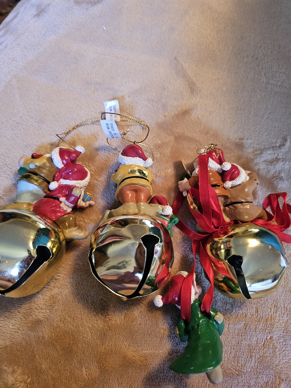 Holiday  Bell Ornaments – Gold Bells with Colorful Dwarfs - Picture 4 of 6